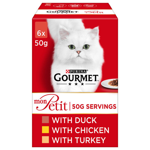 Gourmet Mon Petit Cat Food 6 x 50g - Poultry