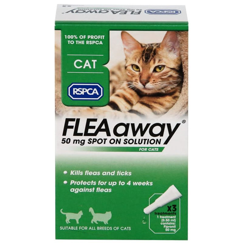 RSPCA FLEAaway Cat Flea Treatment 3 x 50mg