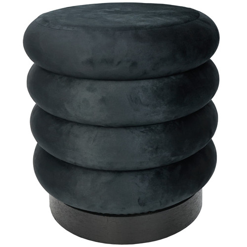 Karina Bailey Velvet Footstool - Black
