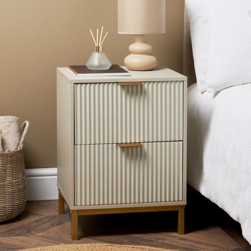 Home Collection Arlo 2 Drawer Bedside Table