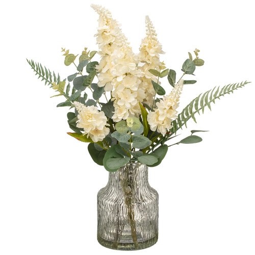 Ripple Glass Vase with Flowers