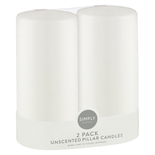 Simply Everyday Unscented Pillar Candles 2pk