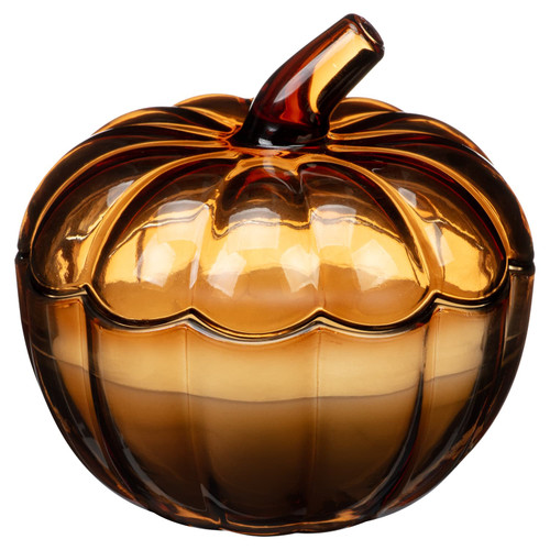 Glass Pumpkin Candle with Lid - Large