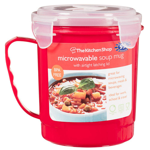 Microwaveable Soup Mug with Airtight Latching Lid