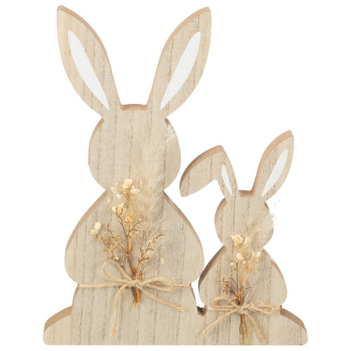 Easter Rabbit Wooden Plaque with Foliage