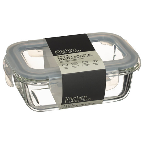 Kitchen Collection Glass Clip Lock Food Container 370ml