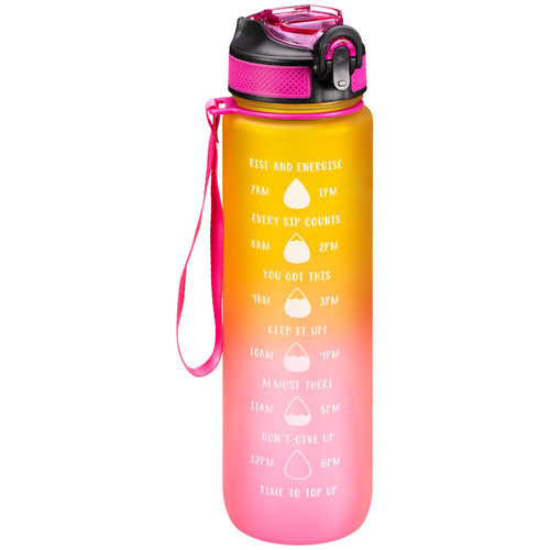 Tracker Water Bottle - Yellow & Pink
