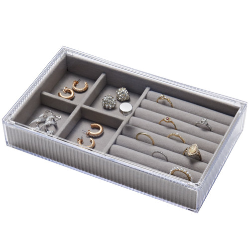 Rectangular Mini Ribbed Tray with Lid
