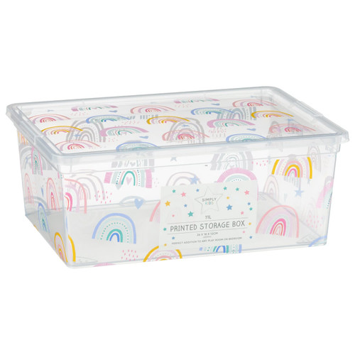 Simply Kids Printed Storage Box 11L - Rainbow