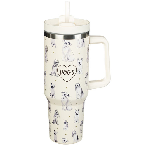 A Tale of Tails Dog Breeds Flask
