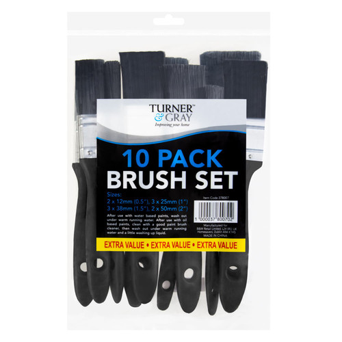 Turner & Gray Paint Brushes 10pk