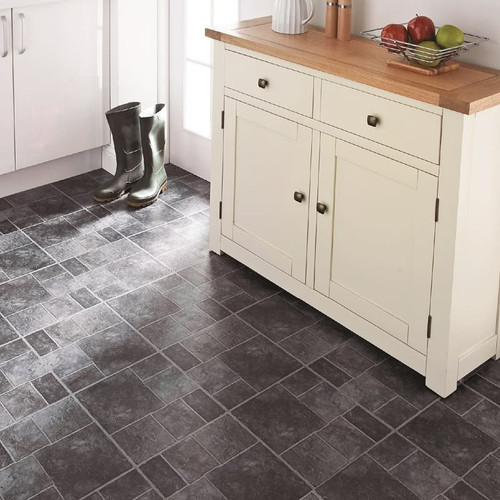Self Adhesive Floor Tiles Grey Stone Effect