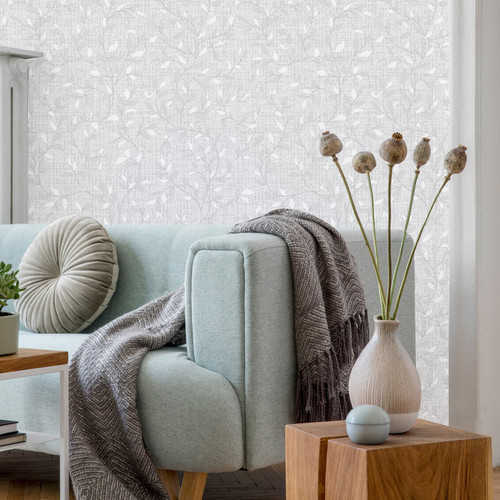 Fresco Alder Leaf Wallpaper - Grey