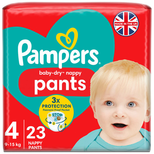 Pampers Baby-Dry Nappy Pants 23pk - Size 4