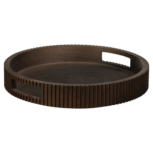 Ribbed Edge Dark Wood Tray