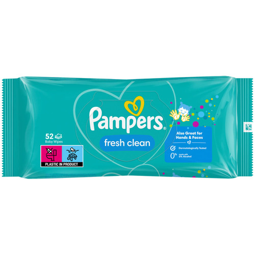 Pampers Fresh Clean Baby Wipes 52pk