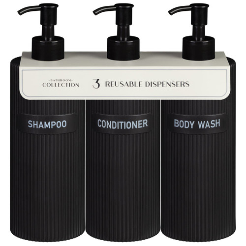 Bathroom Collection Tall Soap Dispensers 3pk - Black