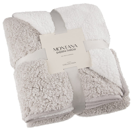Montana Two Tone Sherpa Throw - Natural