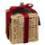 Pre Lit Seagrass Parcel with Red Velvet Bow & Foliage