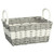 Rope Stripe Paper Storage Basket - Grey