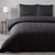 Luna Stripe Waffle Black Duvet Set - King