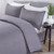 Home Collection Grey Pom Pom Trim Duvet Set - Double