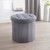 Round Storage Ottoman - Grey