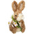 Small Straw Bunny with Bouquet - Pink