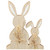 Easter Rabbit Wooden Plaque with Foliage