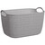 Large Linen Basket with Handles - Grey
