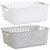 Rectangular Basket with Handles - Grey