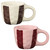 Scallop Edge Stripe Mug - Cream & Brown