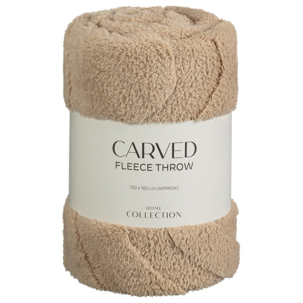 Carved Fleece Throw - Mink