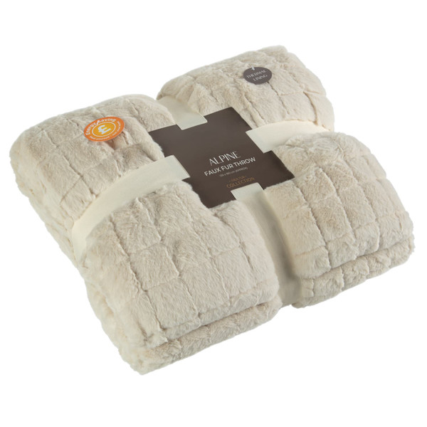 Alpine Faux Fur Throw - Natural