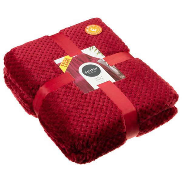 Simply Everyday Large Waffle Throw - Red