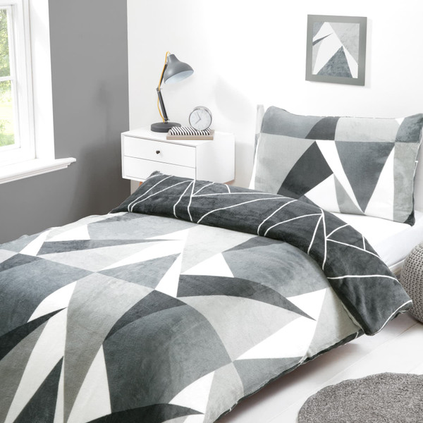 Simply Kids Fleece Duvet Set - Grey Geo