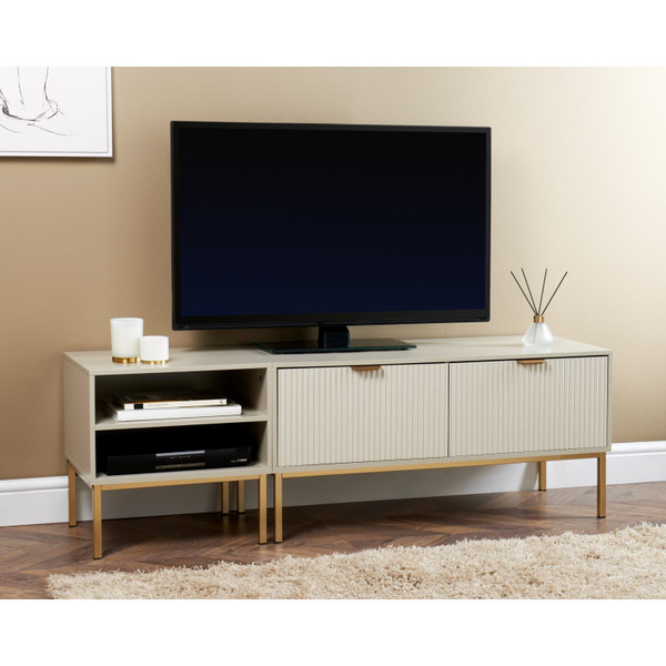 Arlo TV Unit -Cashmere & Gold