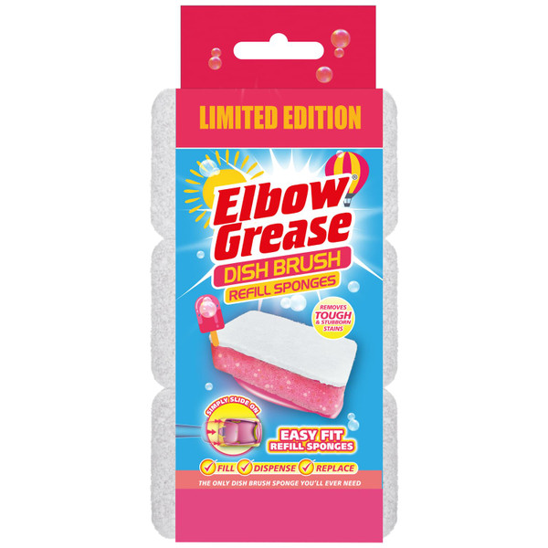 Elbow Grease Dish Brush Refill Sponges 3pk - Summer Vibes Edition