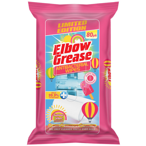 Elbow Grease Antibacterial Wipes 80pk - Summer Vibes Edition