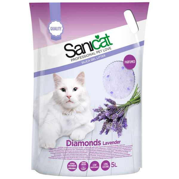 Sanicat Silica Gel Diamonds Litter 5L - Lavender