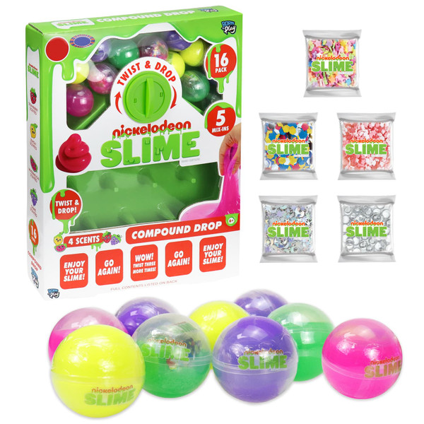 Nickelodeon Twist & Drop Slime Set 16pk