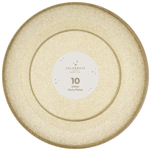 Christmas Glitter Party Plates 10pk