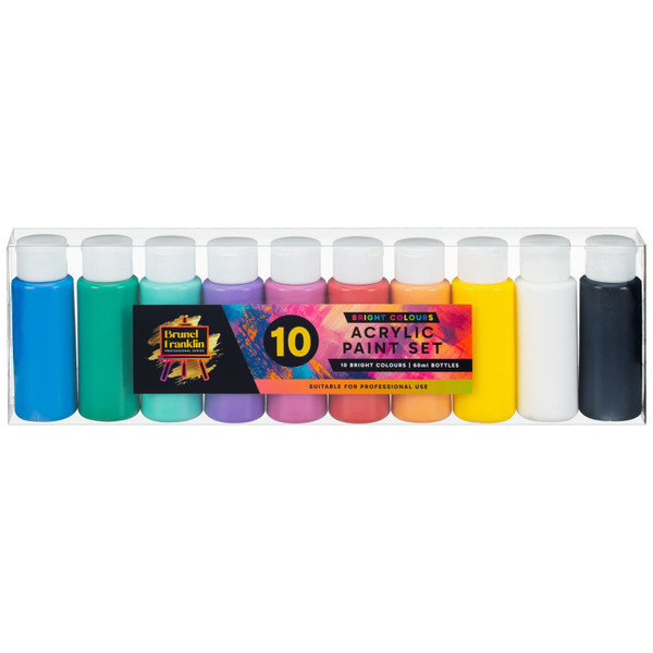 Brunel Franklin Acrylic Paint Set 10 x 60ml - Brights