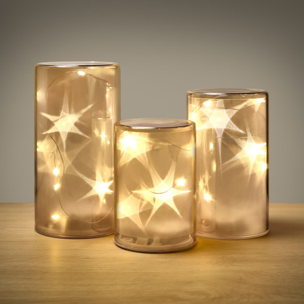 Set of 3 Sparkle LED Candles