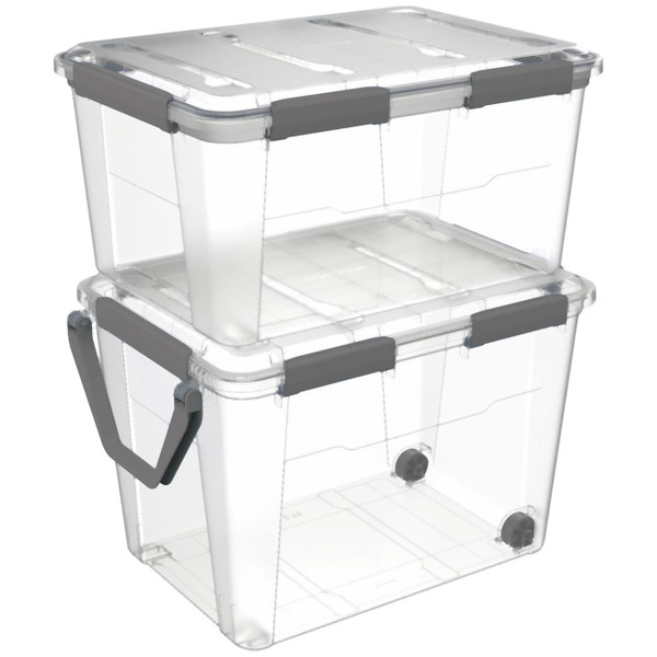 Waterproof Storage Box with Wheels and Handle 100L