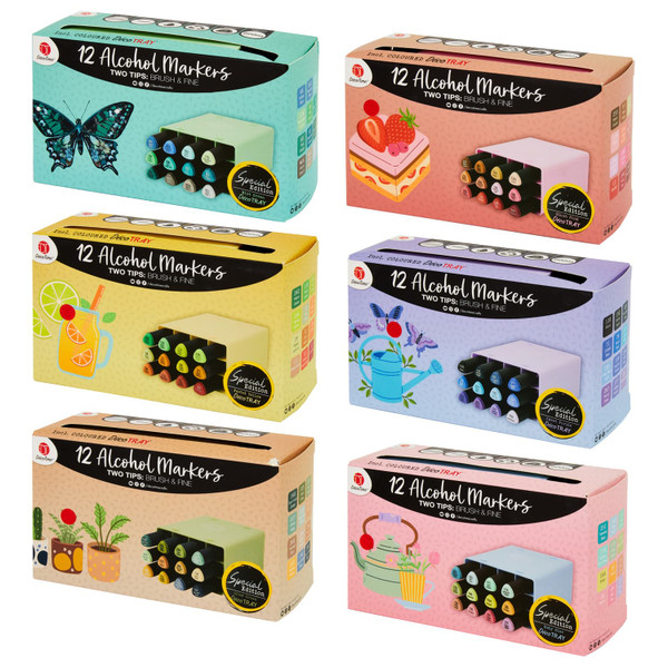 Deco Time Alcohol Twin Markers 12pk - Assorted