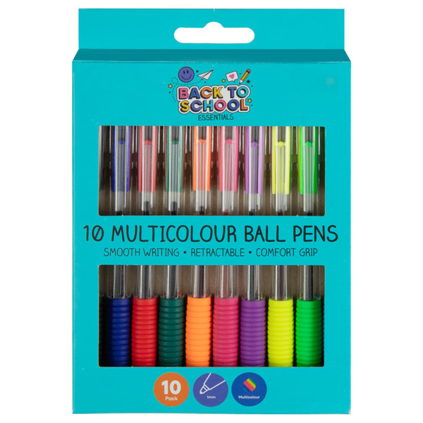 Ball Point Pens 10pk - Multicolour
