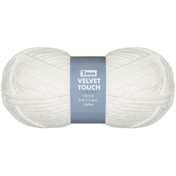Velvet Touch Knitting Yarn 100g - White