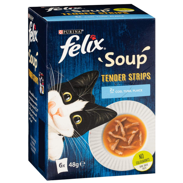 Felix Soup Cat Food Soup Tender Strips 6 x 48g