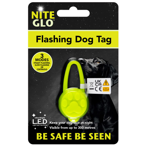 Nite-Glo Flashing Dog Tag